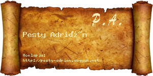 Pesty Adrián névjegykártya